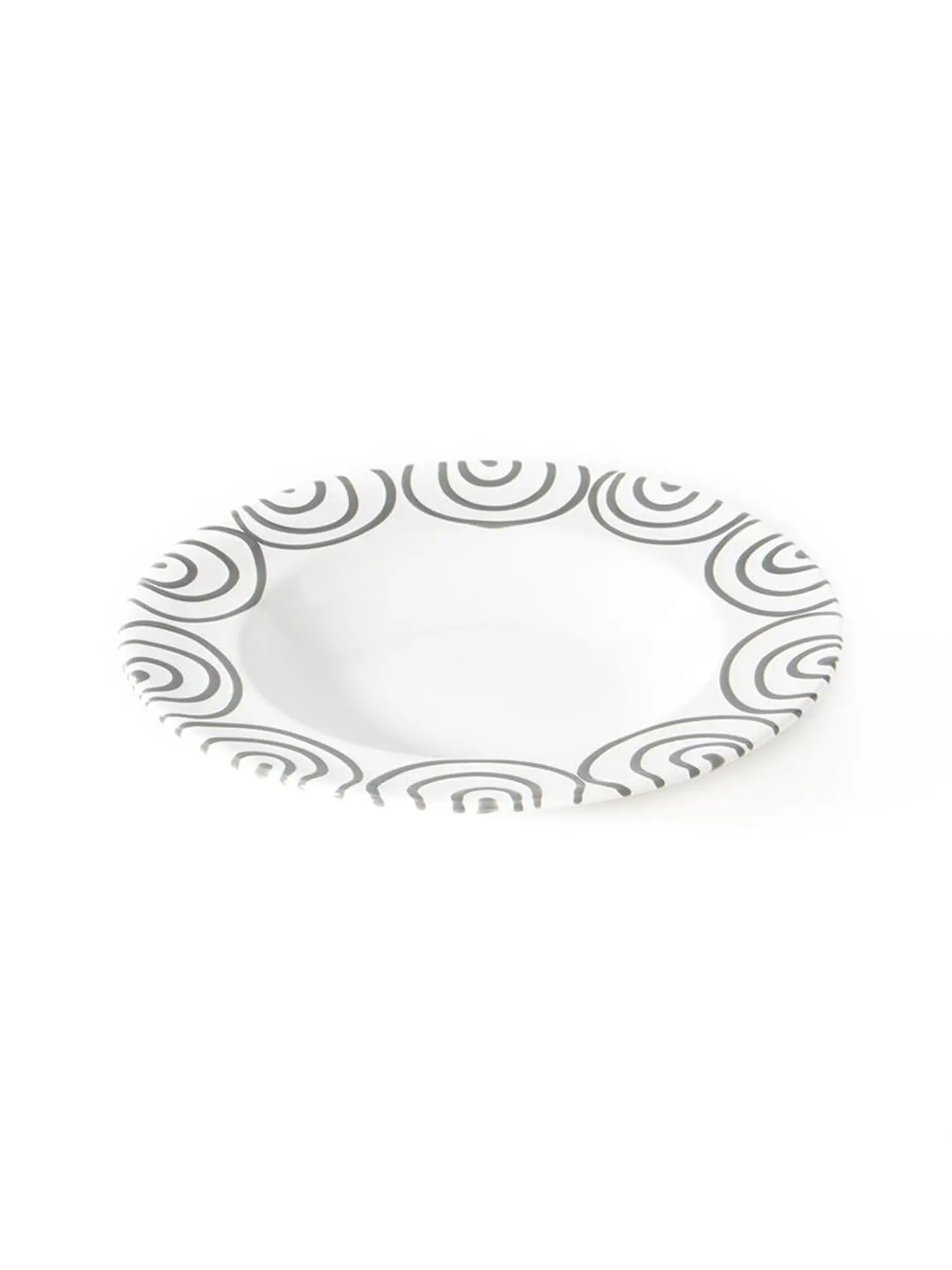 GMUNDNER KERAMIK | Suppenteller Gourmet "Rot Geflammt" 24cm | grau
